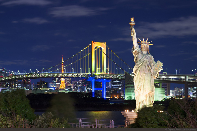 Tượng nữ thần tự do ở Odaiba, du lịch Nhật Bản