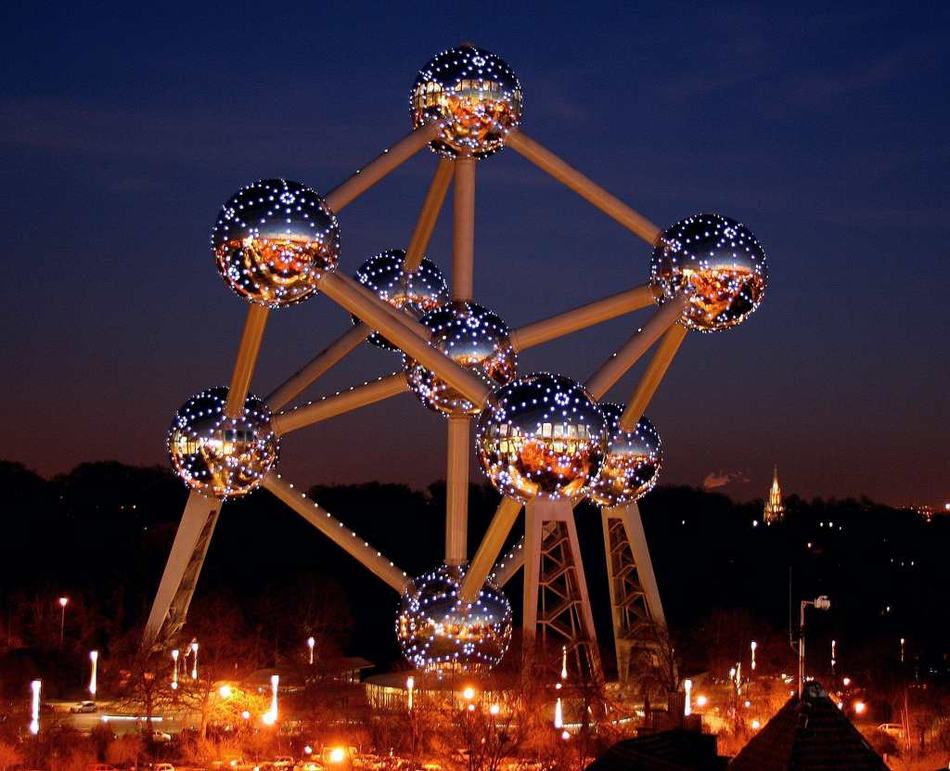 Mô hình phân tử ATOMIUM, Brussel, Bỉ du lịch Tây Âu