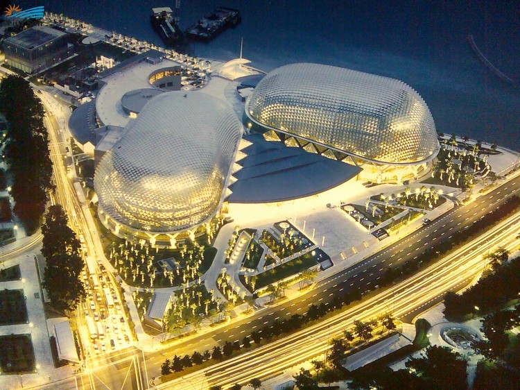 Toàn cảnh nhà hát Esplanade, duu lịch Singapore