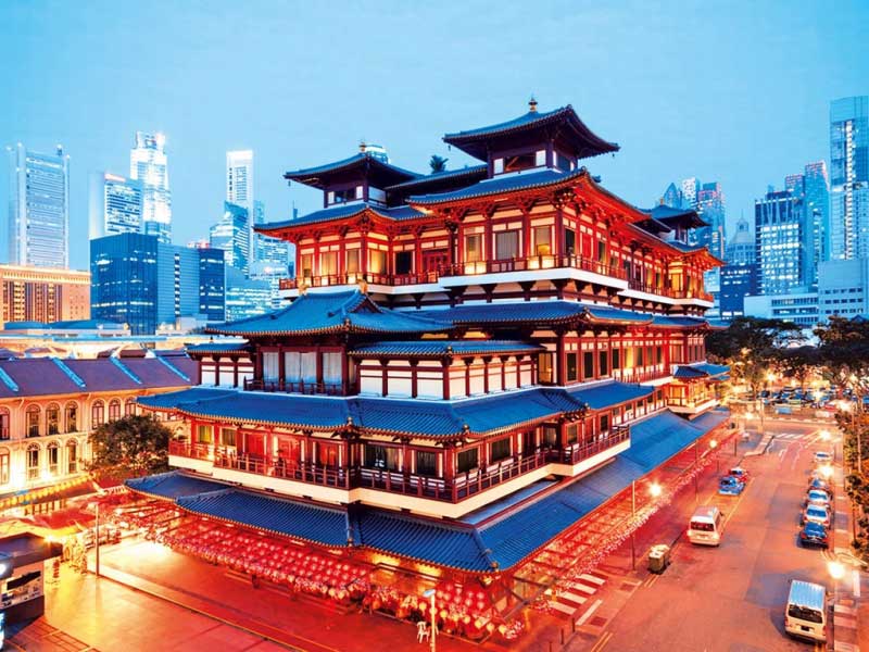 Toàn cảnh Phật Nha Tự, du lịch Singapore