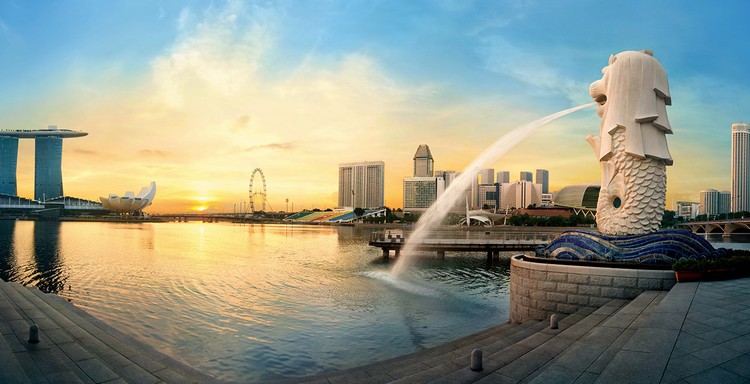 Công viên sư tử biển Merlion Park, du lịch Singapore